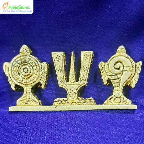 Brass Shanku Chakra Namam Stand 